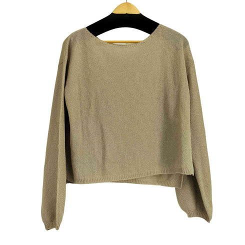 カデュネ CADUNE アクリル混 シアー ボートネックニット レディース JPN:38